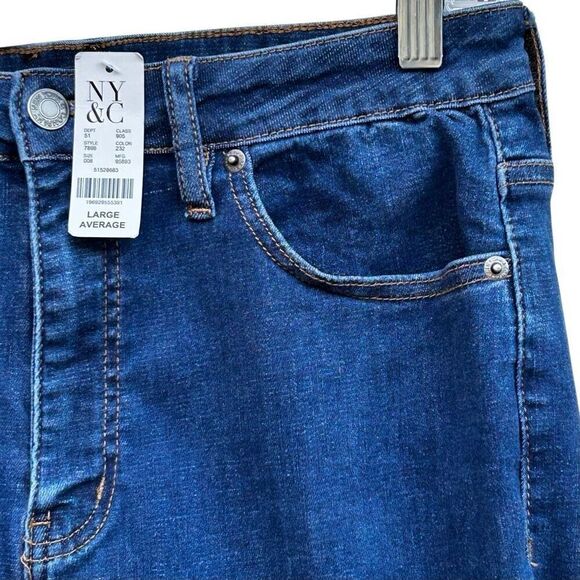 NWT NY&C New York & Co. Denim Jeans Women's Large Blue High Rise Zip Fly Skinny - Picture 5 of 13